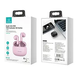 Навушники Bluetooth Usams TWS NX10 | BT5.2, 35/320mAh, 5h | pink - мініатюра 4