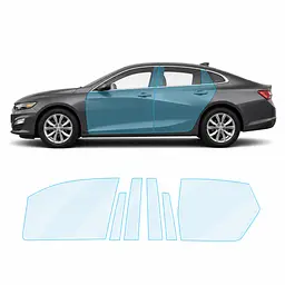 Антигравійна захисна бронеплівка за лекалами для Chevrolet Malibu IX facelift 2019-2024 - зони дверей і стійки вікон