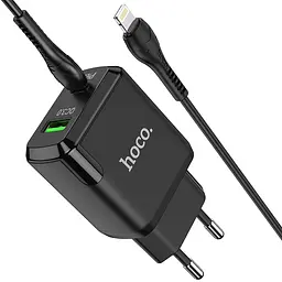 Набір зарядний Hoco N5 Type-C to Lightning кабель 20 W 6931474738912 чорний - мініатюра 4