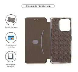 Чехол-книжка для TECNO Spark 40C 4G, G-Case, золотой, кожаный чехол-книга из экокожи (PU) и TPU, с магнитом, с подставкой и вместительным кардхолдером, противоударный, защита всего корпуса, ArmorStandart (ARM89029) - мініатюра 3