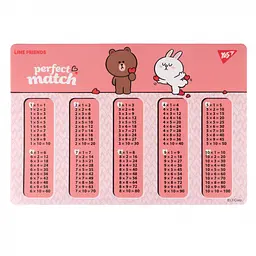 Підкладка для столу Yes Line Friends Choco and Cony Таблиця множення персикова (492255)