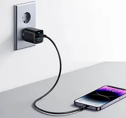 Блок живлення зарядний пристрій Anker PowerPort 323 PowerIQ 2 порти Type-C чорний - мініатюра 3