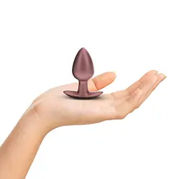 Анальна пробка Ouch! Smooth Anal Plug Metallic M 7.9 см (рожеве золото) - мініатюра 5