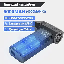 Вентилятор Jet Fan X6 турбо ручний міні акумуляторний 8000 mAh 52 м/с - мініатюра 4