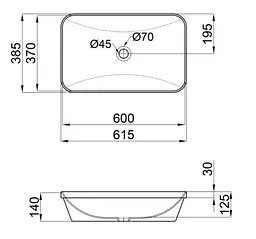 Раковина Qtap Scorpio без донного клапана QT1411K491WN - мініатюра 3