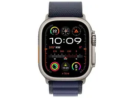 Ремінець Apple Alpine Loop Navy - Natural Titanium Finish для Watch 44/45/46/49mm - Small (MXMX3) - мініатюра 2