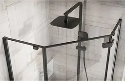 Душова кабіна Rea Diamond 100x100 black mat REA-K5623, Чорний матовий, Універсальна, прозорий - мініатюра 5