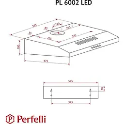 Витяжка пласка Perfelli PL 6002 BL LED - мініатюра 9