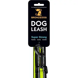 Повідець для собак BronzeDog Mesh, розмір М, 200х2 см, лимонний - мініатюра 7