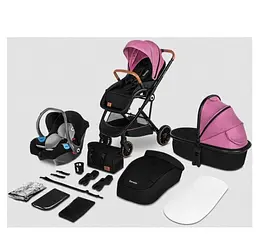 Універсальна коляска 3 в 1 Lionelo Riya Pink Violet, фіолетова (LO-RIYA 3IN1 PINK VIOLET) - мініатюра 2