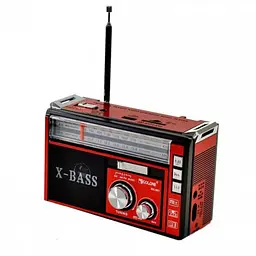 Радіоприймач колонка з радіо FM USB MicroSD і ліхтариком Golon RX-381 на акумуляторі Червоний - мініатюра 2