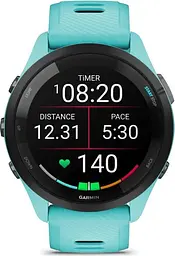 Смарт-годинник Garmin Forerunner 265 Black Bezel with Aqua Case and Aqua/Black Silicone Band (010-02810-12) - мініатюра 3