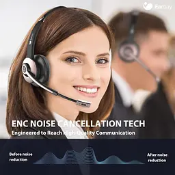 Навушники Earbay Bluetooth з мікрофоном, бездротові навушники з мікрофоном і шумозаглушенням, бездротові навушники з USB-ключем - мініатюра 4