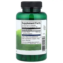 Корінь лопуха Burdock Root 460 mg Full Spectrum, 100 капсул Swanson vit0004308 - мініатюра 2