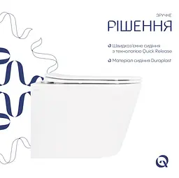 Унітаз підвісний Qtap Scorpio Ultra Quiet, з сидінням Slim Duroplast/ Soft-close/ Quick relase QT14332380ASW - мініатюра 3