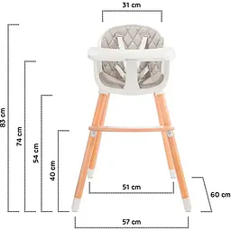 Стільчик для годування Kinderkraft Sienna Gray KKKSIENGRY0000 (00-00303941) - мініатюра 12
