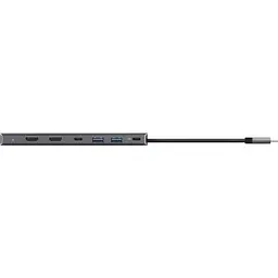USB-Хаб Trust Dalyx 7in1 USB-C 2xUSB-А 3.2/2xUSB-С/2xHDMI/Display Port, Алюміній, 0.16м, Сірий (25661_TRUST) - мініатюра 4