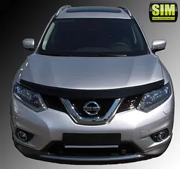 Дефлектор капоту мухобійка для NISSAN X-TRAIL 2015-,темний