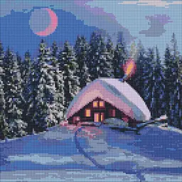 Алмазна мозаїка/вишивка Засніжена хатинка 40*40 см Ідейка AMO 7388