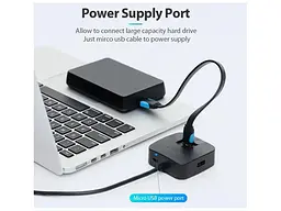 Мультипортовий адаптер Vention 4-Port USB 3.0 0.5 м Black (CHBBD) - мініатюра 8