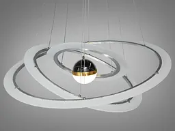 Люстра стельова LED Diasha 2328-800+600+400NEW HR 140W, з додатковим підсвічуванням, для коридору, спальні, кухні - мініатюра 4