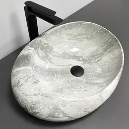 Умивальник VBI Riccia light stone glossy накладний VBI-017202, Мрамор
