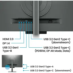 Монітор 31.5" BenQ RD320U Metallic Grey UHD IPS 60Hz (9H.LMSLA.TBE) - мініатюра 9