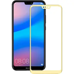 Захисне скло Mocolo 2.5D Full Cover Tempered Glass Huawei P20 full glue Gold - мініатюра 2