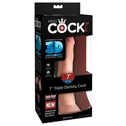Фалоімітатор King Cock Plus 7 Triple Density Cock 21 см тілесний