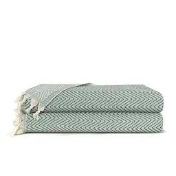 Плед бавовняний Cosas ZIGZAG 180х230 см оливка (Plaid_Zigzag_01Pistachio_180x230)