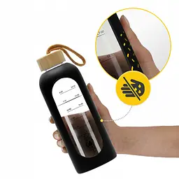 Пляшка для води спортивна 4FIZJO 750 мл скляна Black (P-5905973404174) - мініатюра 4