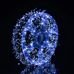 Світлодіодна гірлянда-нитка Роса Хвойна лапа мережева кімнатна 50 м 1000 LED діодів внутрішня для ялинки та кімнат від мережі нитка зелена колір світла Білий - мініатюра 5