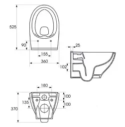 Інсталяція Cersanit AQUA 22 QF з кнопкою INTERA + унітаз MODUO із сидінням Slim 30412 - мініатюра 9