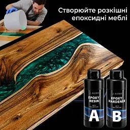Епоксидна смола Alexes 1:1 з затверджувачем: прозора смола для заливки, столів, прикрас та декору - мініатюра 5
