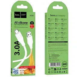 Дата кабель Hoco X124 Bien silicone USB to Type-C 3A (1m) White - мініатюра 3
