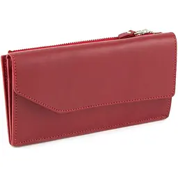 Портмоне жіноче шкіряне Elegante червоне GRANDE PELLE 20х11х2 см acs0032205