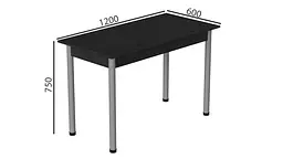Стіл кухонний Ferrum-decor Беніта 75x120x60 Сірий ДСП Сосна Кембра 16мм (FRD-105690) - мініатюра 4