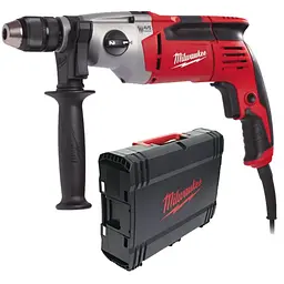 Дриль з ударом двошвидкісний MILWAUKEE, PD2E 24 R, 1020Вт (60Нм) (бічна рукоять, HD кейс)