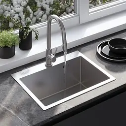 Кухонна мийка Rea Liam 580x450 мм nickel brushed ZLE-06006 - мініатюра 6