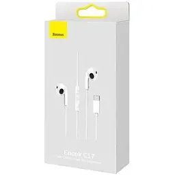 Навушники Baseus Encok Type-C lateral in-ear Wired Earphone C17 NGCR010002 White - мініатюра 2