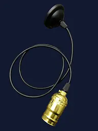 Світильник підвісний Levistella AMP33003-1, E27, чорний з золотим патроном, стиль LOFT - мініатюра 2