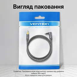 Оптичний аудіокабель Toslink Vention 2 м тослінк 2 оптичні штекери S/PDIF кутовий штекер 90° і прямий штекер 2-канальний PCM або стиснене багатоканальне аудіо за підтримки пристроїв конструкція з обертанням на 360° чорний (BKDBH) - мініатюра 10