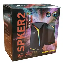 Комп'ютерні блютуз колонки акустика з RGB підсвічуванням Bluetooth колонки 2.0 USB Gtplayer GT-Spker 2 - мініатюра 6