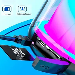 Розсувний міні-динамік Bluetooth 5.0 Світлодіодна лампа MP3 RGB Вбудований мікрофон для гучного зв'язку Слот для TF-карти - мініатюра 3