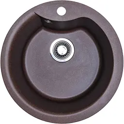 Кухонна мийка Adamant WAVE коричнева d 485x210 мм, без крила d 48
