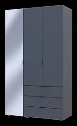 Шафа для одягу Doros Гелар Графіт 2ДСП/Дзеркало 116.5х49.5х203.4 (42002155) - мініатюра 1