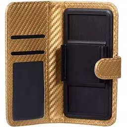 Чохол-книжка Toto Book Carbon Fiber Universal Cover 5.5-5.7" Gold - мініатюра 2