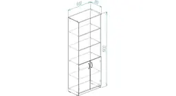 Шафа Анжело Ferrum-decor на 5 полиць з 2 дверима 1900x800x380 ДСП Бетон 16 мм (FRD-105066) - мініатюра 4