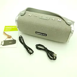 Бездротова акумуляторна колонка Bluetooth акустика FM MP3 AUX USB Hopestar H24 сірий - мініатюра 4