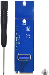 Райзер-адаптер Dynamode NGFF M.2 Male to USB 3.0 Female для PCI-E 1X - мініатюра 3